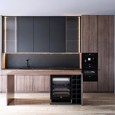 Miele Kitchen Unit: 420L x 60W x 300H 3D model image 1 