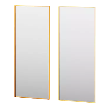 Gold Leaner: Minimalistic Floor Mirror 3D model image 1 