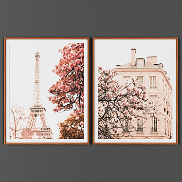 Wooden Frame Picture Set 3D model image 1 