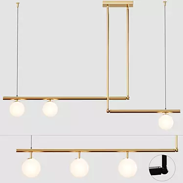 Modern Gold and Black Pendant Lights 3D model image 1 