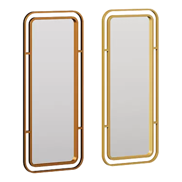 Brass Double Frame Mirror 3D model image 1 