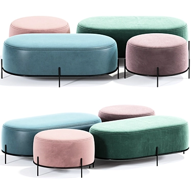 Lifa Ottoman: Stylish Ottoman Footstool 3D model image 1 