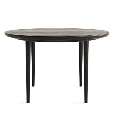 Contemporary Round Oak Dining Table 3D model image 1 