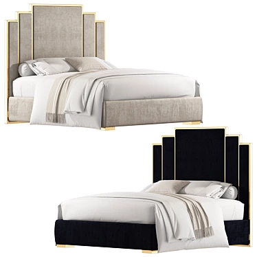 Elegant Double Bed - 1800mm x 2000mm 3D model image 1 