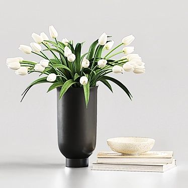 Elegant Tulip Bouquet Decor Set 3D model image 1 
