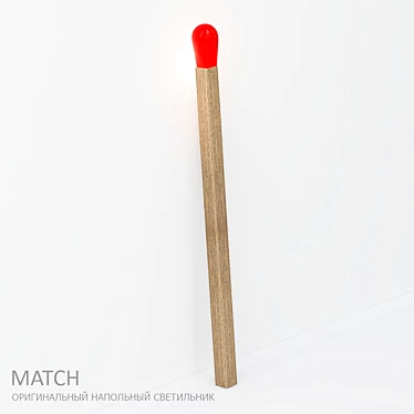 Scandinavian Matchstick Floor Lamp 3D model image 1 