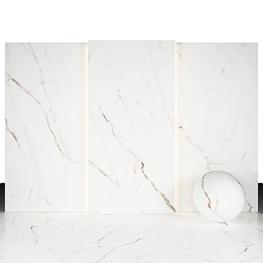 Elegant White Marble Tiles 3D model image 1 