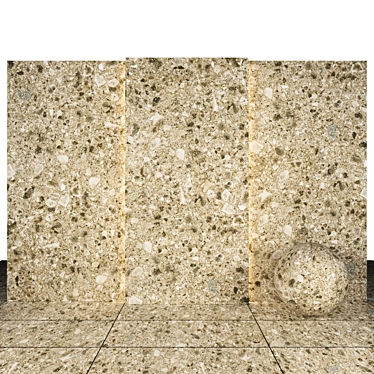 Beige Terrazzo Stone: Textured Slabs & Tiles 3D model image 1 