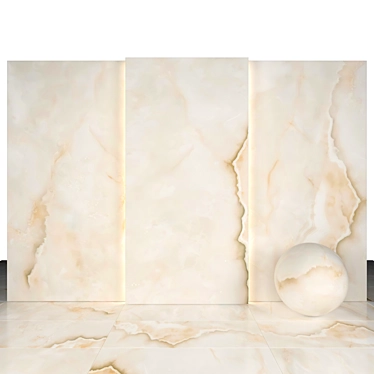 Elegant White Beige Marble Slabs 3D model image 1 