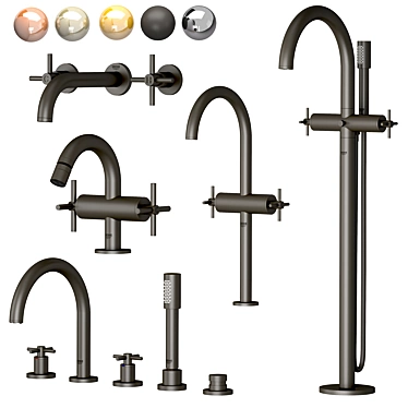 Title: Grohe Atrio Set: Elegant Graphite Fixtures 3D model image 1 