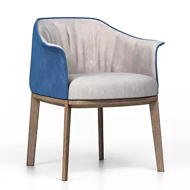 Elegant Fabric Wood Dining Chair 3D model image 1 