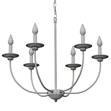 Modern Metal Chandelier: Elegant Luminary for your Space 3D model image 1 