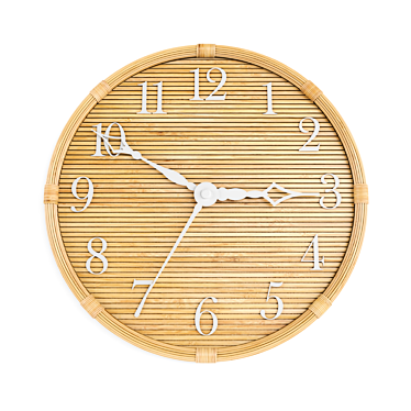 Elegant Rattan Wall Clock 3D model image 1 