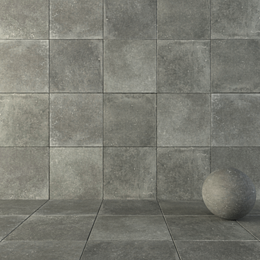 Flaviker Nordik Stone Gray: Versatile 80x80 Wall and Floor Tiles 3D model image 1 