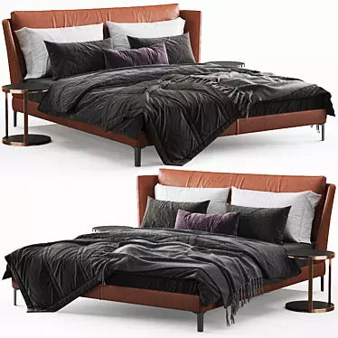 Luxury Bretagne Bed: Elegant Design 3D model image 1 