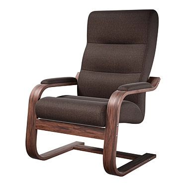 Luxury Oscar Armchair - Walnut Wood Frame 3D model image 1 
