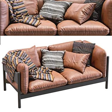 Hay Arbor Leather Sofa: Modern Elegance 3D model image 1 