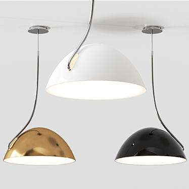 Sleek Pluma Pendant Lamp: Elegant Spanish Design 3D model image 1 