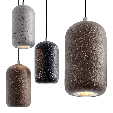 Sleek Nordic Cement Pendant Lighting 3D model image 1 