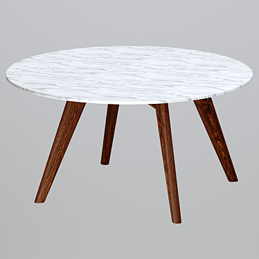 Mid-Century Charm: Riley Marble Coffee Table 3D model image 1 