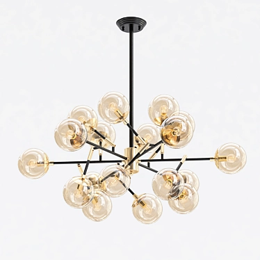 Radiant Amber Glass Pendant Chandelier 3D model image 1 