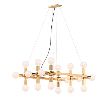 Modern Industrial Bare Bulb Chandelier 3D model image 1 