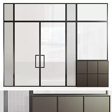 Description translation: Glass partition 9.

Title: Sleek Glass Partition - Perfect for Space Division 3D model image 1 