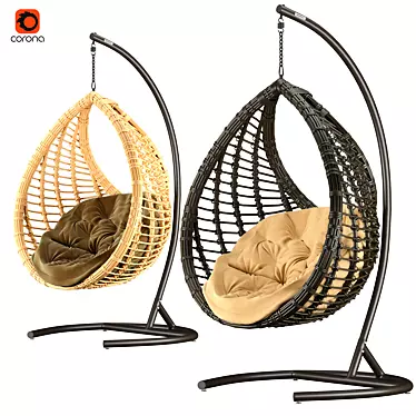 Eco-Rattan Hanging Chair 3D model image 1 