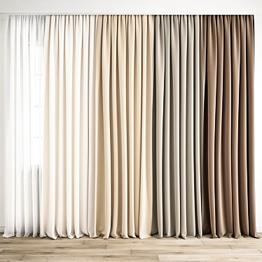 Poly Curtain Set 3D model image 1 