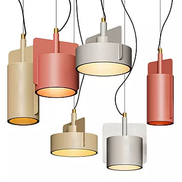 Nordic Industrial Cement Pendant Light 3D model image 1 