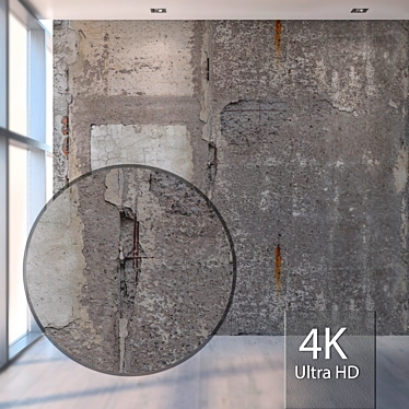 Seamless Old Concrete Wall 3D model image 1 