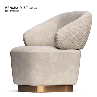 Elegant Velvet Armchair: Ultimate Comfort 3D model image 1 