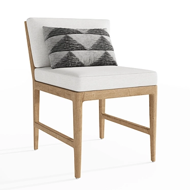 Restoration Hardware Laurel Teak Side Chair 3D model image 1 