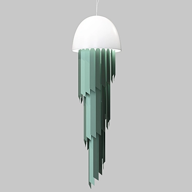 Elegant Jellyfish Lamp: Anodized Aluminum and Plexiglass 3D model image 1 