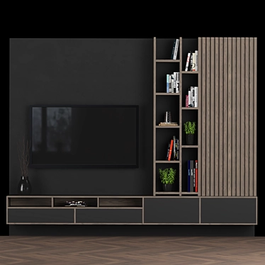 Versatile TV Wall Unit 3D model image 1 