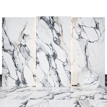 Origines Silver Marble: Luxurious Texture Collection 3D model image 1 
