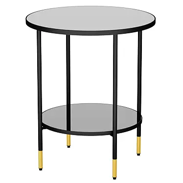 Elegant Black and Gold Side Table 3D model image 1 