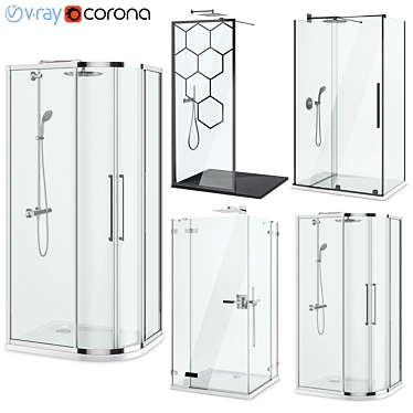 Title: Elite Shower Cubicles by Radaway & Ideal Standard 3D model image 1 