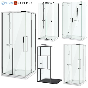 Stylish Shower Sets: Radaway, West One Bathrooms, Ideal Set 125 3D model image 1 