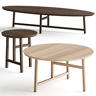 Round Coffee Tables Set with Esparada Trio Design 3D model image 1 