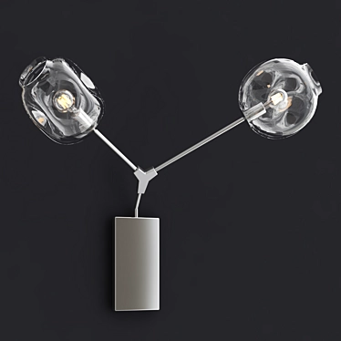 Chrome Branching Bubble Sconce: A Modern Illumination 3D model image 1 