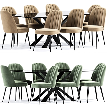 Stella Dining Chairs Set 3D model image 1 