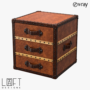 Vintage Wooden Suitcase LoftDesigne 3D model image 1 