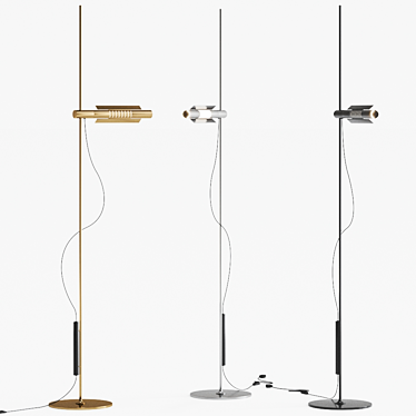 Sleek Swiss LED Floor Lamp 3D model image 1 