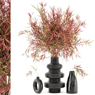 Modern Concrete Vase with Indoor Plants 3D model image 1 