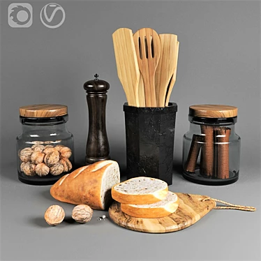 Elegant Kitchen Decor Set 3D model image 1 