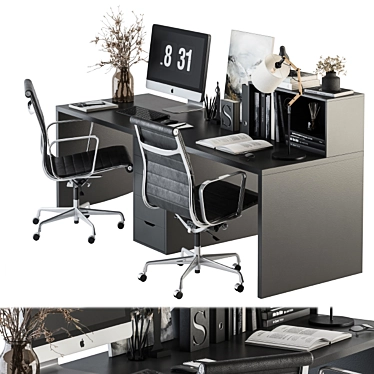 Modern Office Furniture Set 3D model image 1 