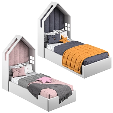 Cozy House Baby Bed 3D model image 1 