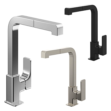 EnergySave Single Lever Sink Mixer with Pull Out Handspray 3D model image 1 