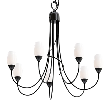 Elegant Flora 7 Arm Chandelier 3D model image 1 